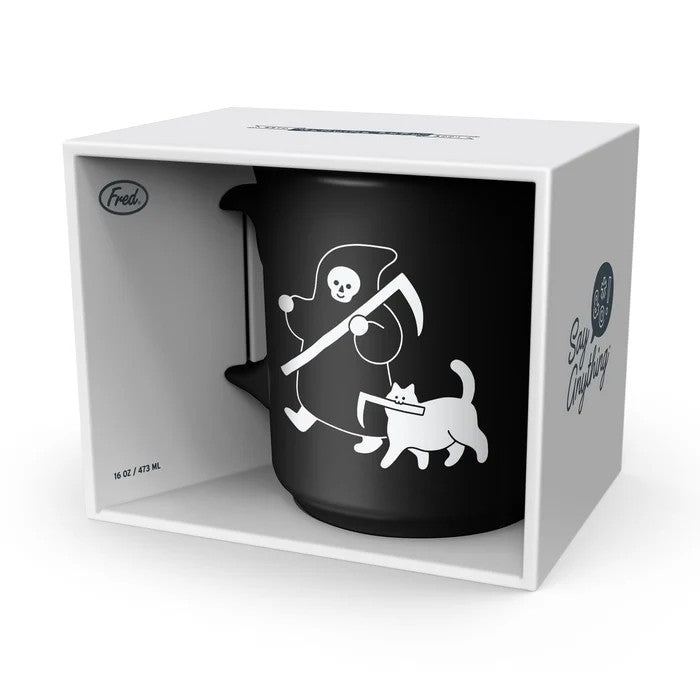 Cat And The Grim Reaper Mug