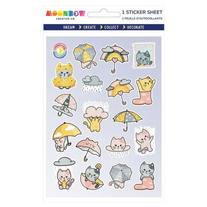 Cats In The Rain Hologram Sticker Sheet