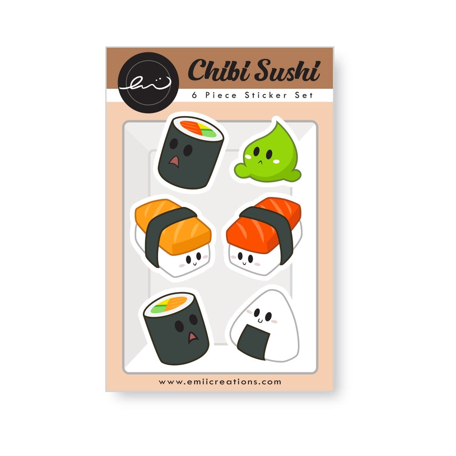 Chibi Sushi Sticker Sheet