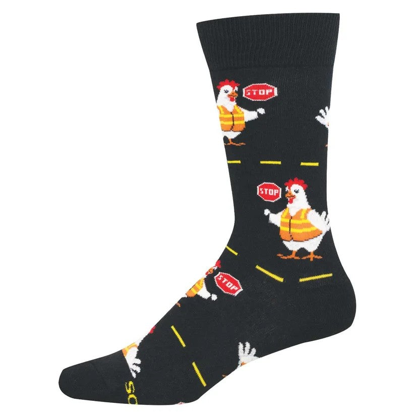 Chicken Crossing Men's Socks Black