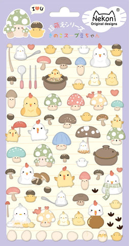Chicken Mushroom Stickers Nekoni