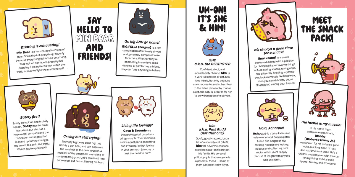 Color Me Unimpressed Min Bear, Snacksolotl, & Friends Coloring & Sticker Book