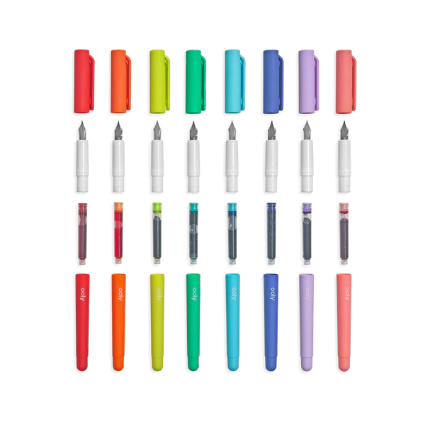 Pen Script Color Color Write 8 Colored Fountain Pens – www.shoptherocket.com