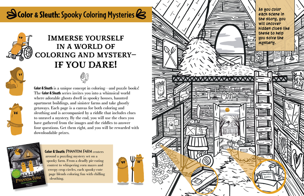 Color & Sleuth Phantom Farm Coloring Book