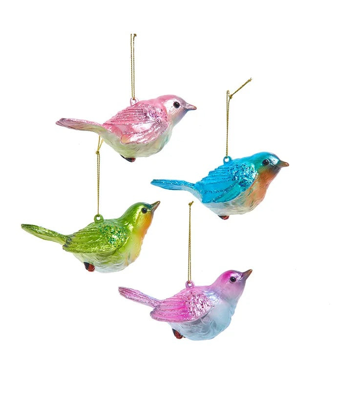 Colorful Assorted Plastic Bird Ornament 4"