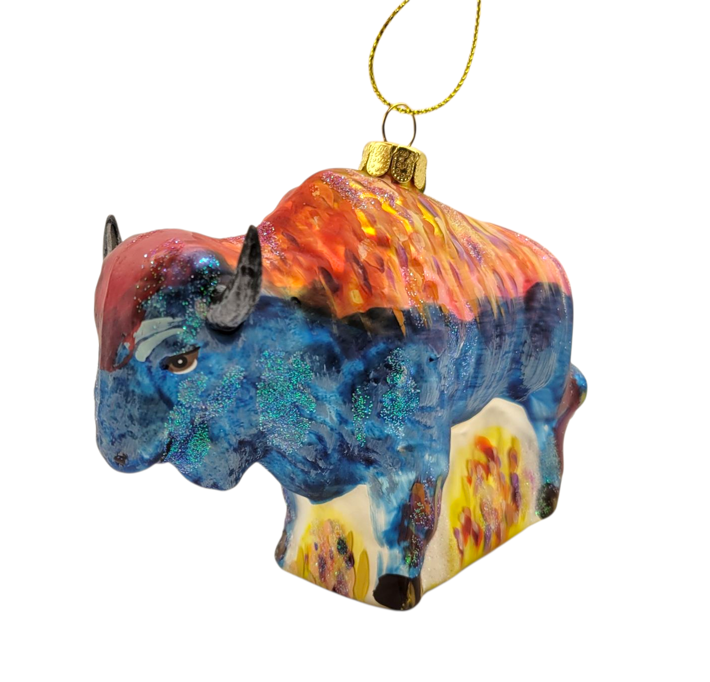 Colorful Glass Bison Ornament