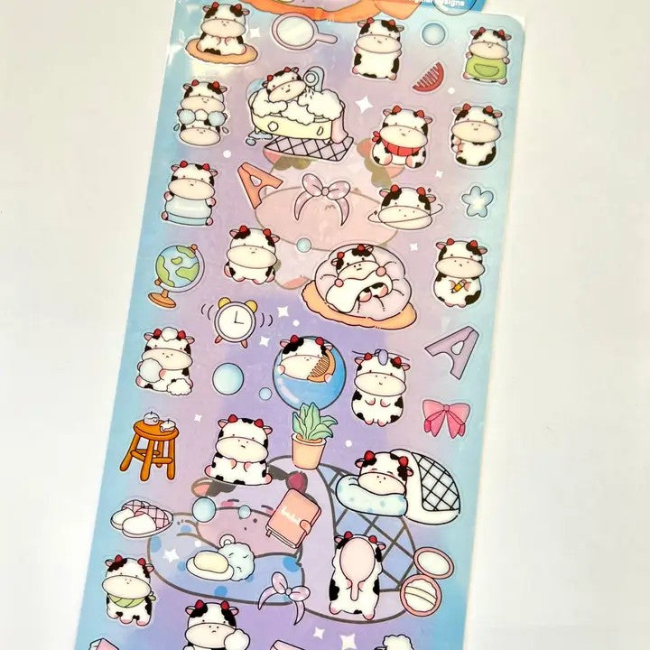 Cow Bedtime Nekoni Stickers