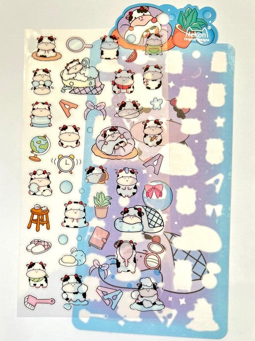 Cow Bedtime Nekoni Stickers