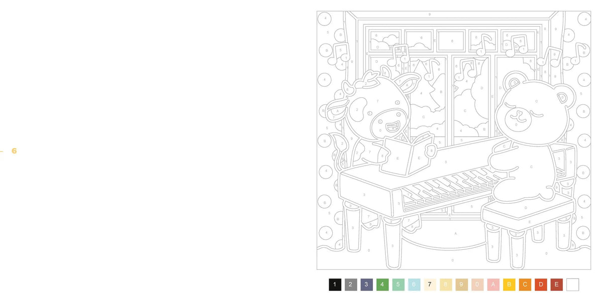 Cozy-By-Number Coloring Book