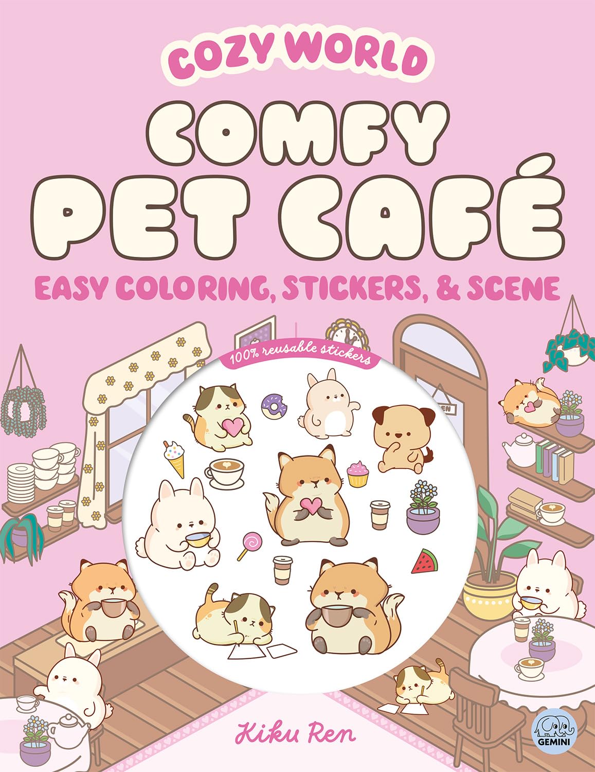 Cozy World Comfy Pet Cafe Coloring Book