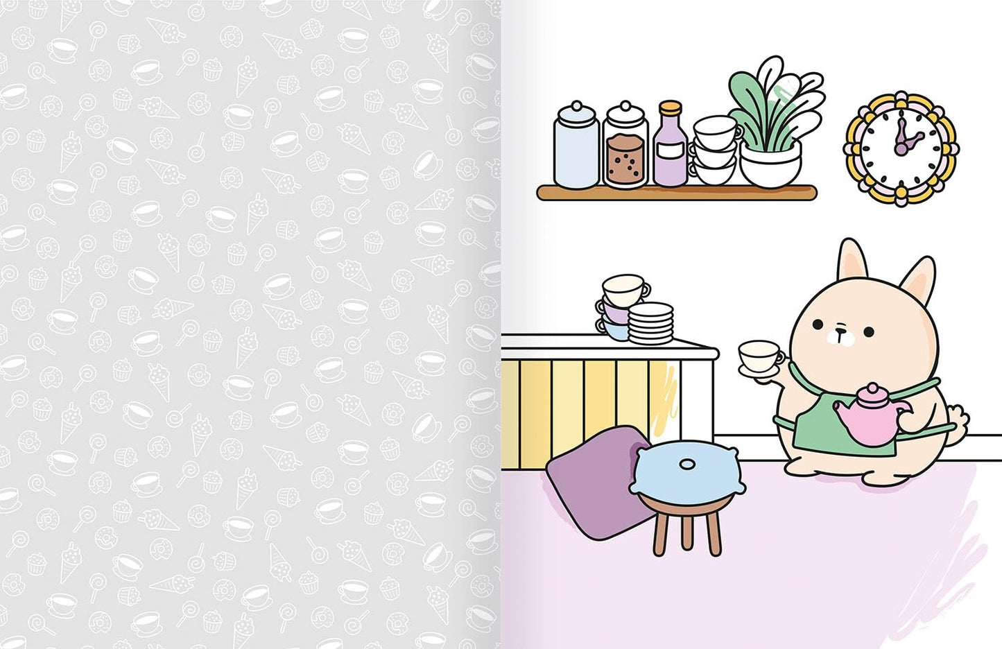 Cozy World Comfy Pet Cafe Coloring Book