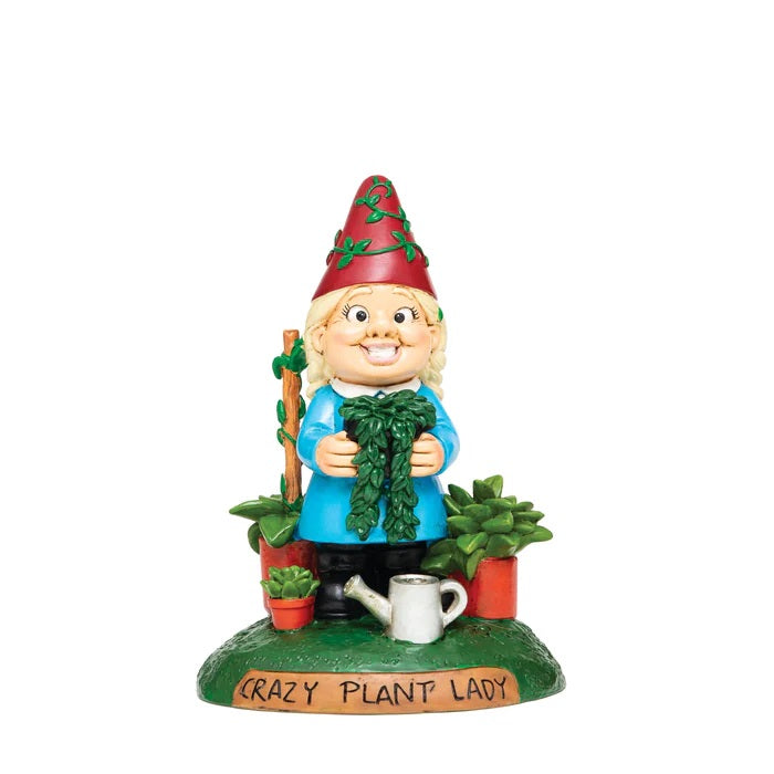 Crazy Plant Lady Garden Gnome