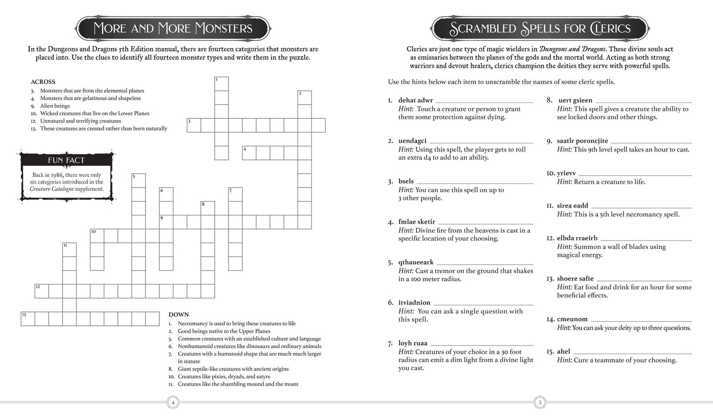 Creative Game Master's Trivia & Activity Book