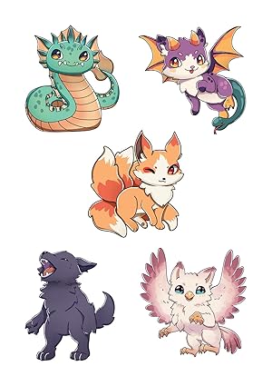 Cute Fantasy Creatures Stickers