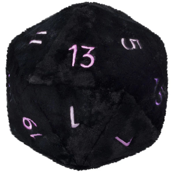 D20 Black Dice Plush 12"