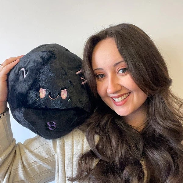 D20 Black Dice Plush 12"