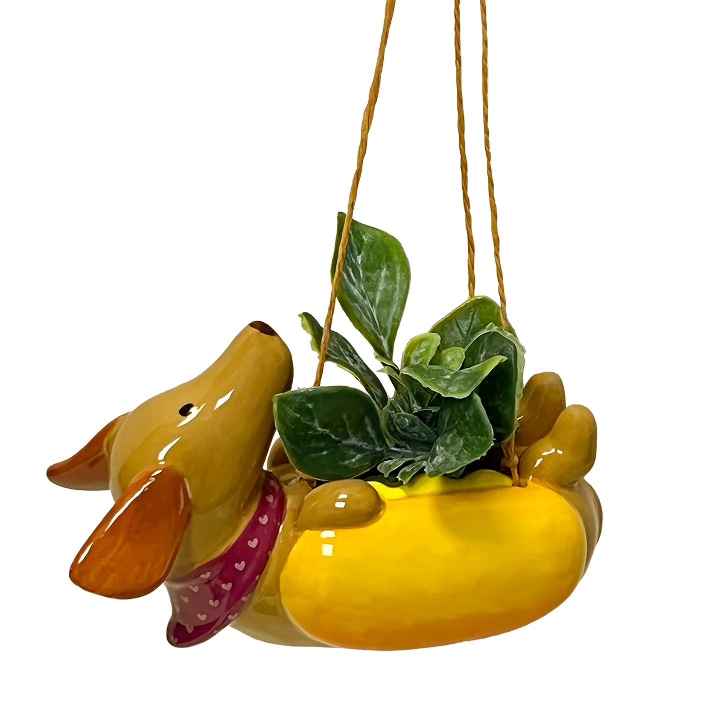 Dachshund Hot Dog Hanging Planter Assorted