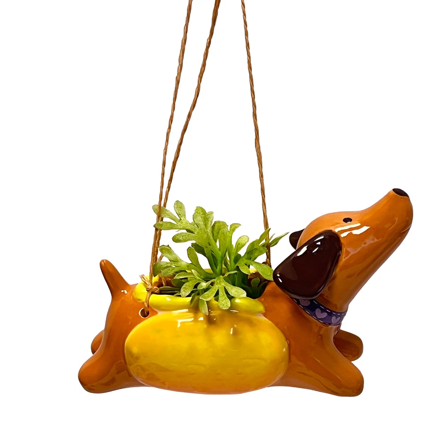 Dachshund Hot Dog Hanging Planter Assorted