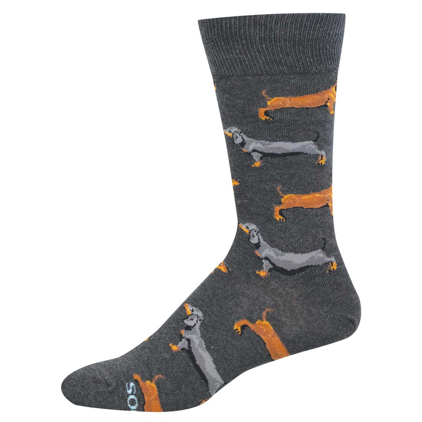 Dachshunds Men's Socks Charcoal Heather