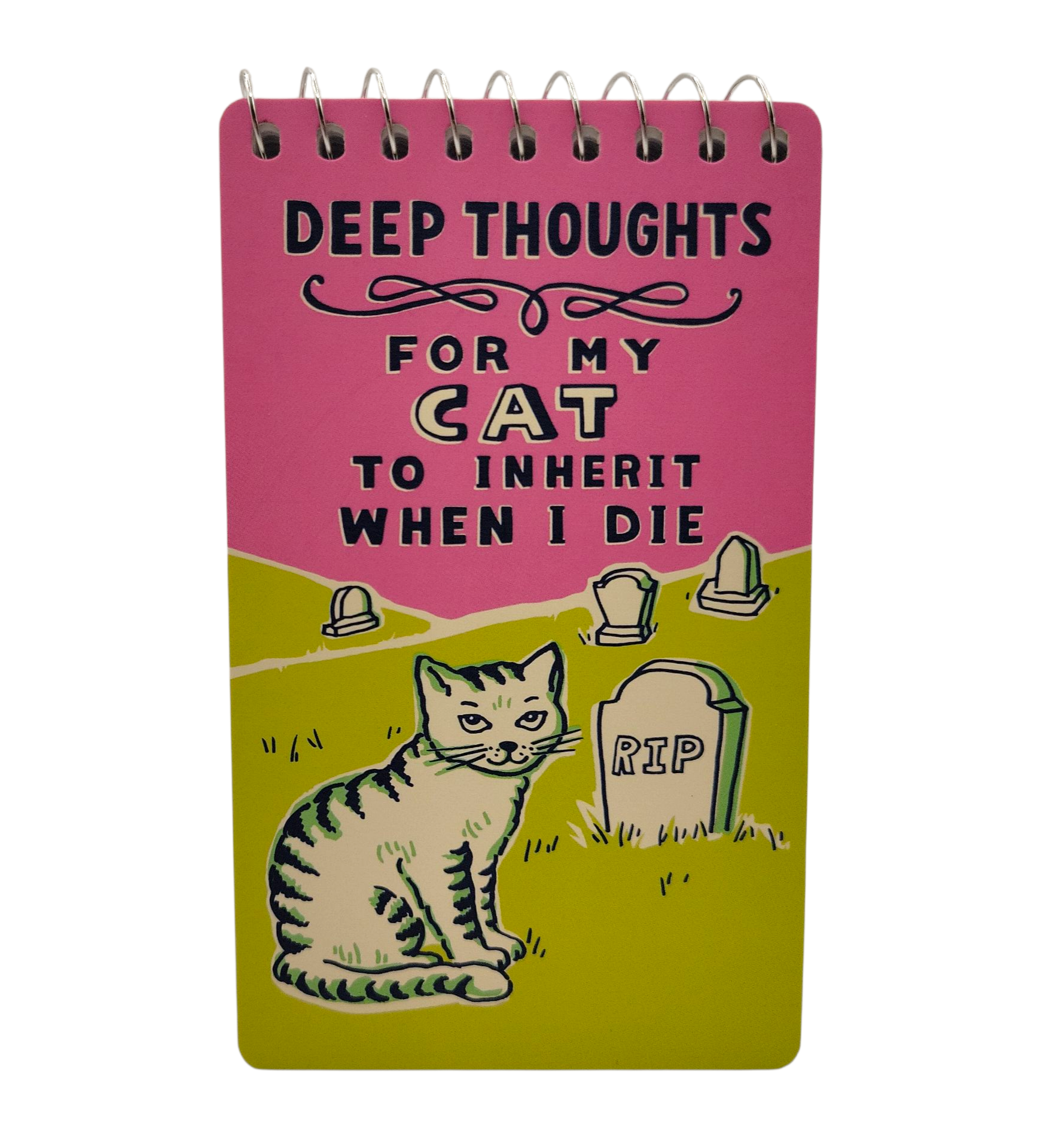 Deep Thoughts For My Cat 3x5 Spiral Notebook