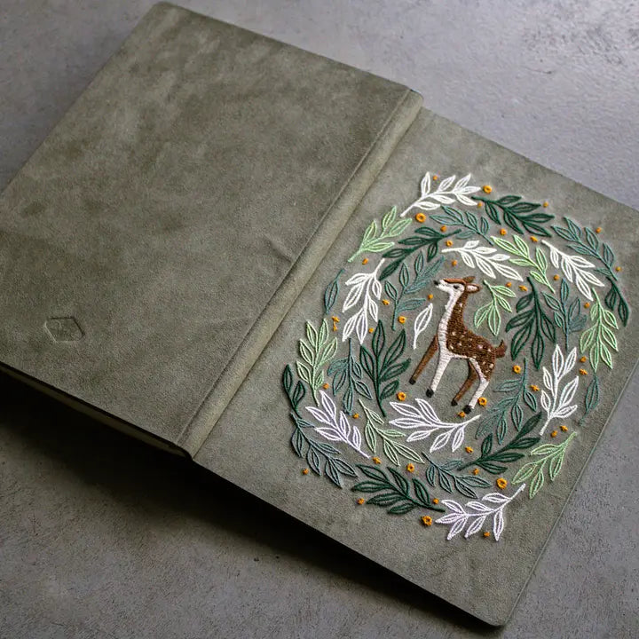 Deer Embroidered Notebook
