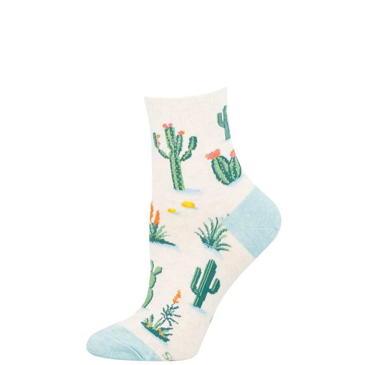 Deserted By My Cactus Women's Mini Crew Socks Green