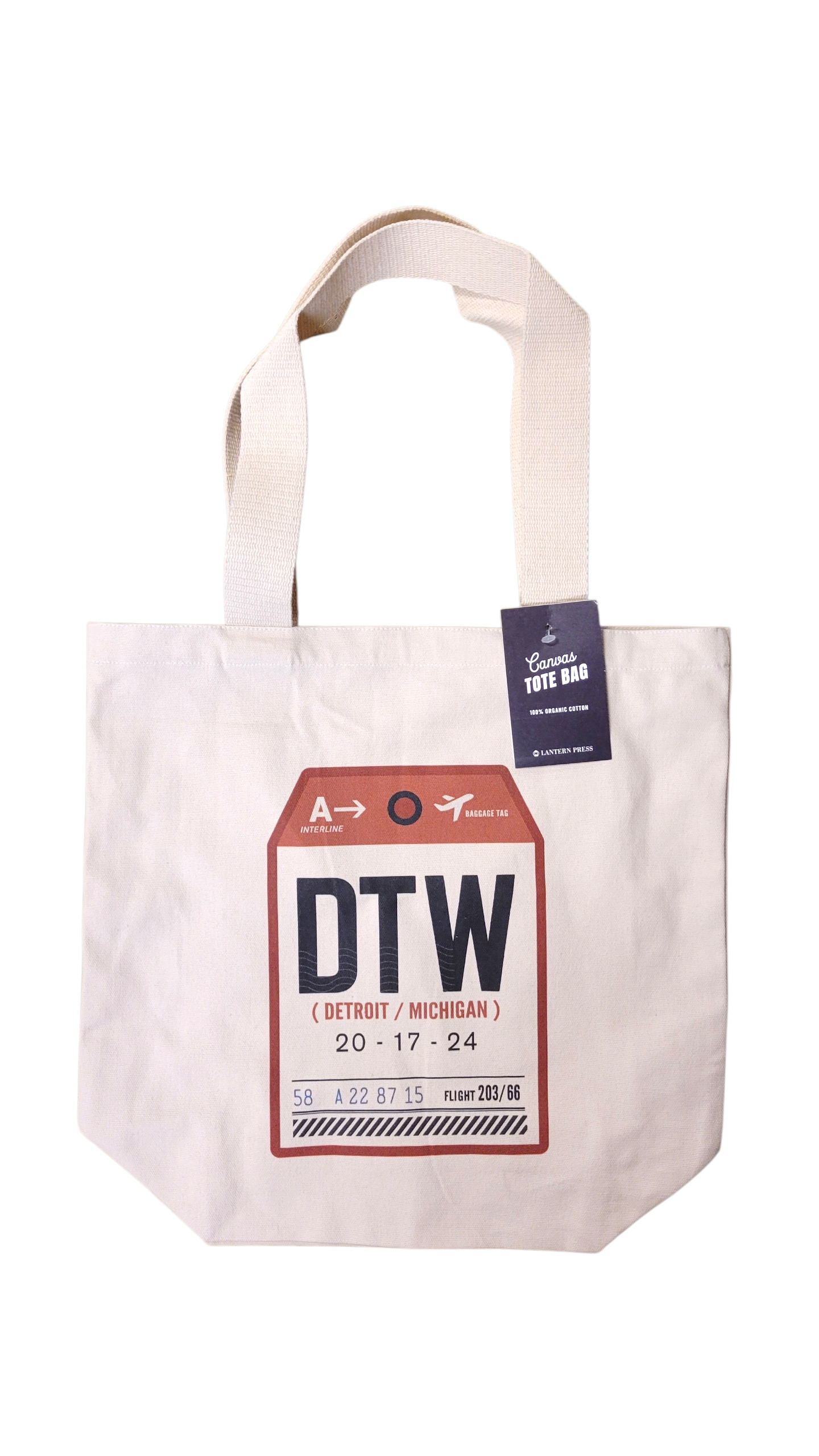 Detroit DTW Luggage Tag Tote