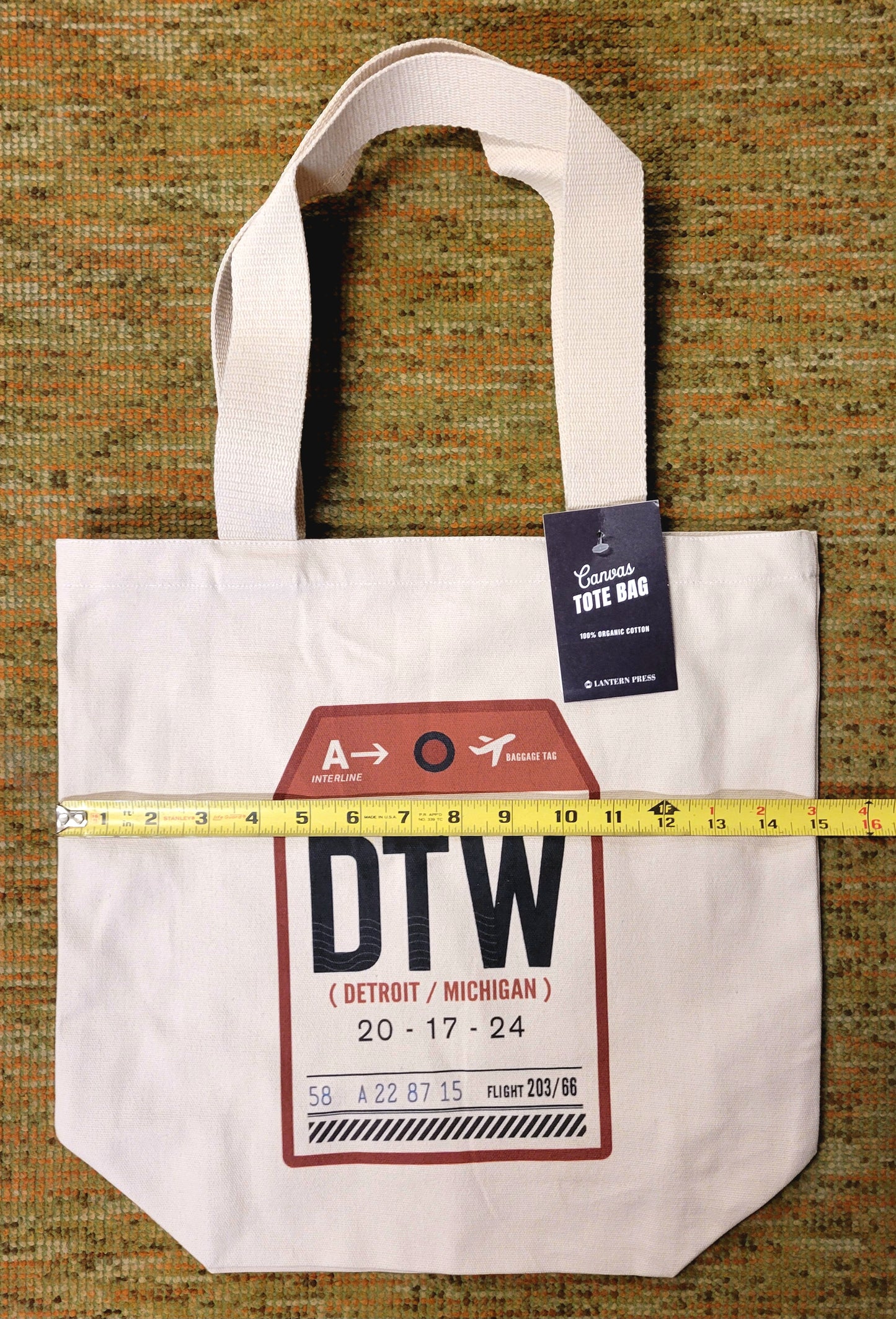 Detroit DTW Luggage Tag Tote