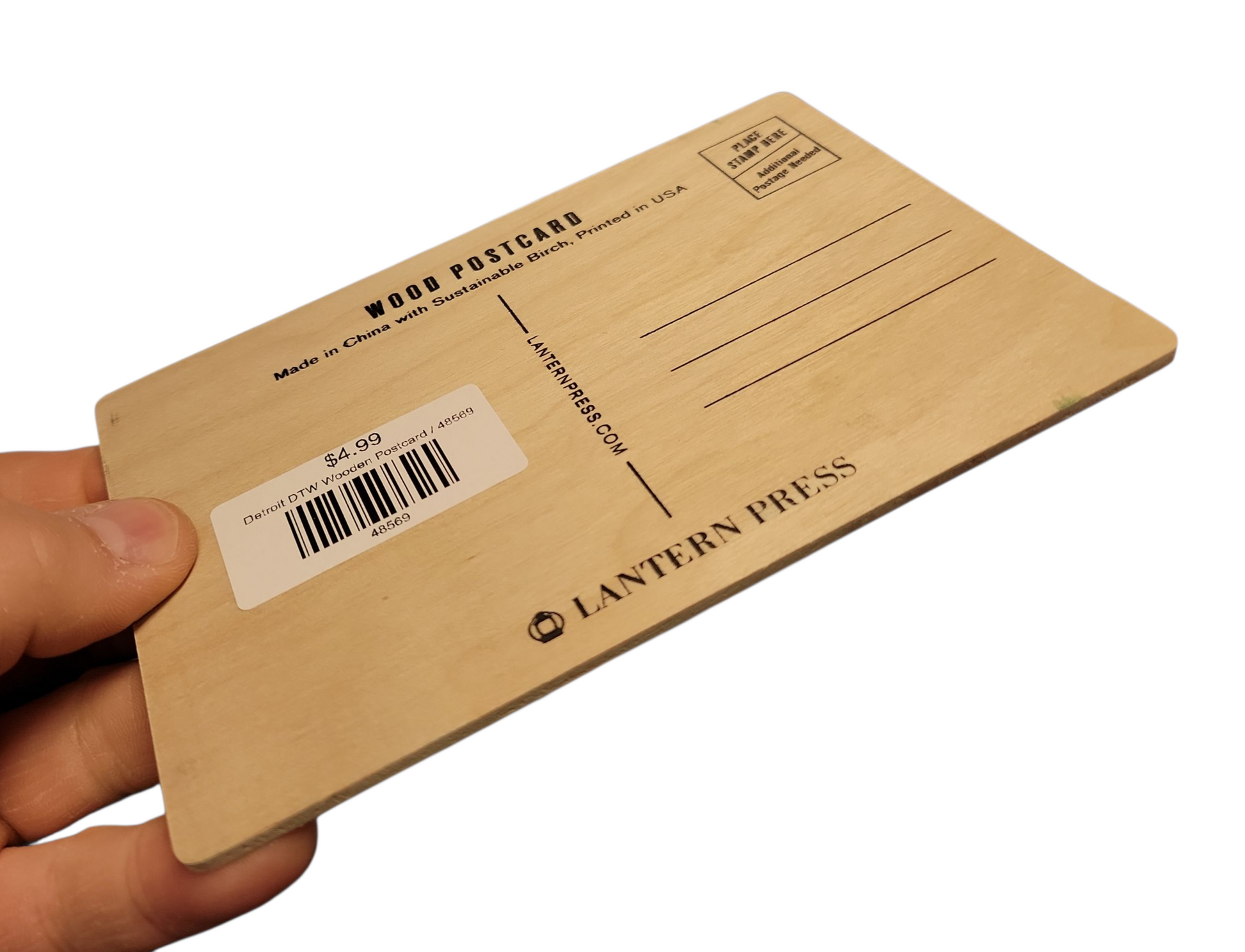 Detroit DTW Wooden Postcard