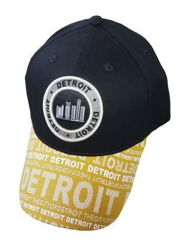 Detroit Gold Text Baseball Cap