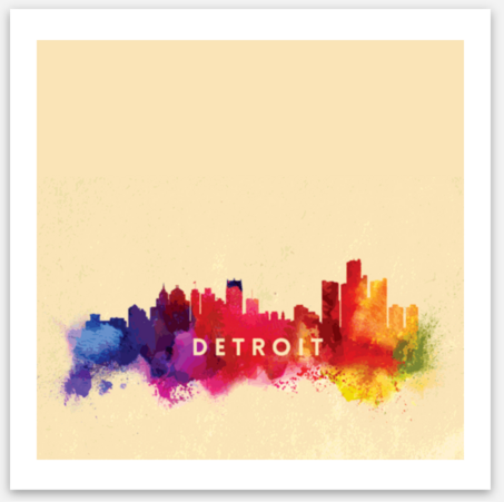 Detroit Skyline Vinyl Sticker