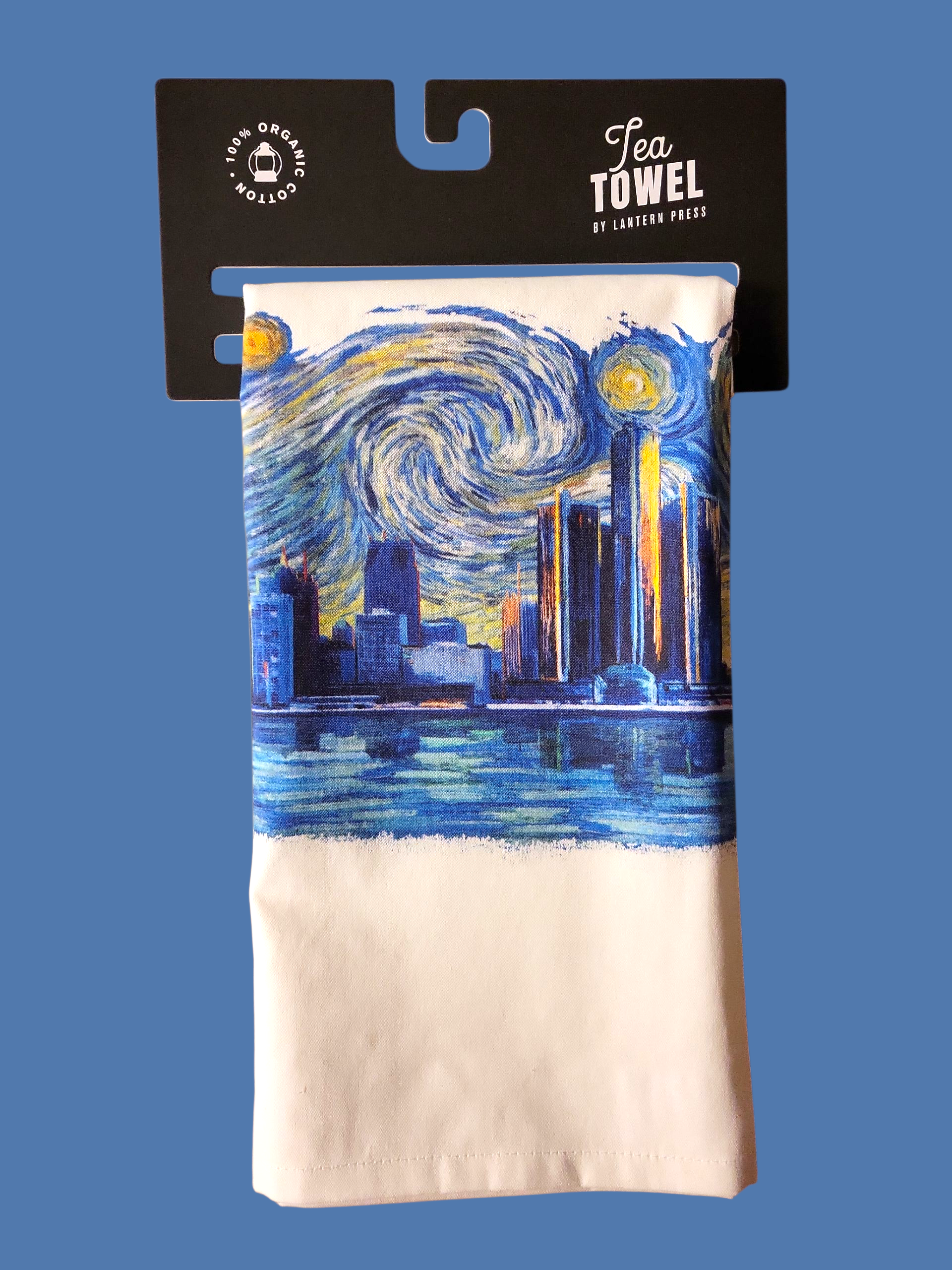 Detroit Starry Night Contour Dish Towel