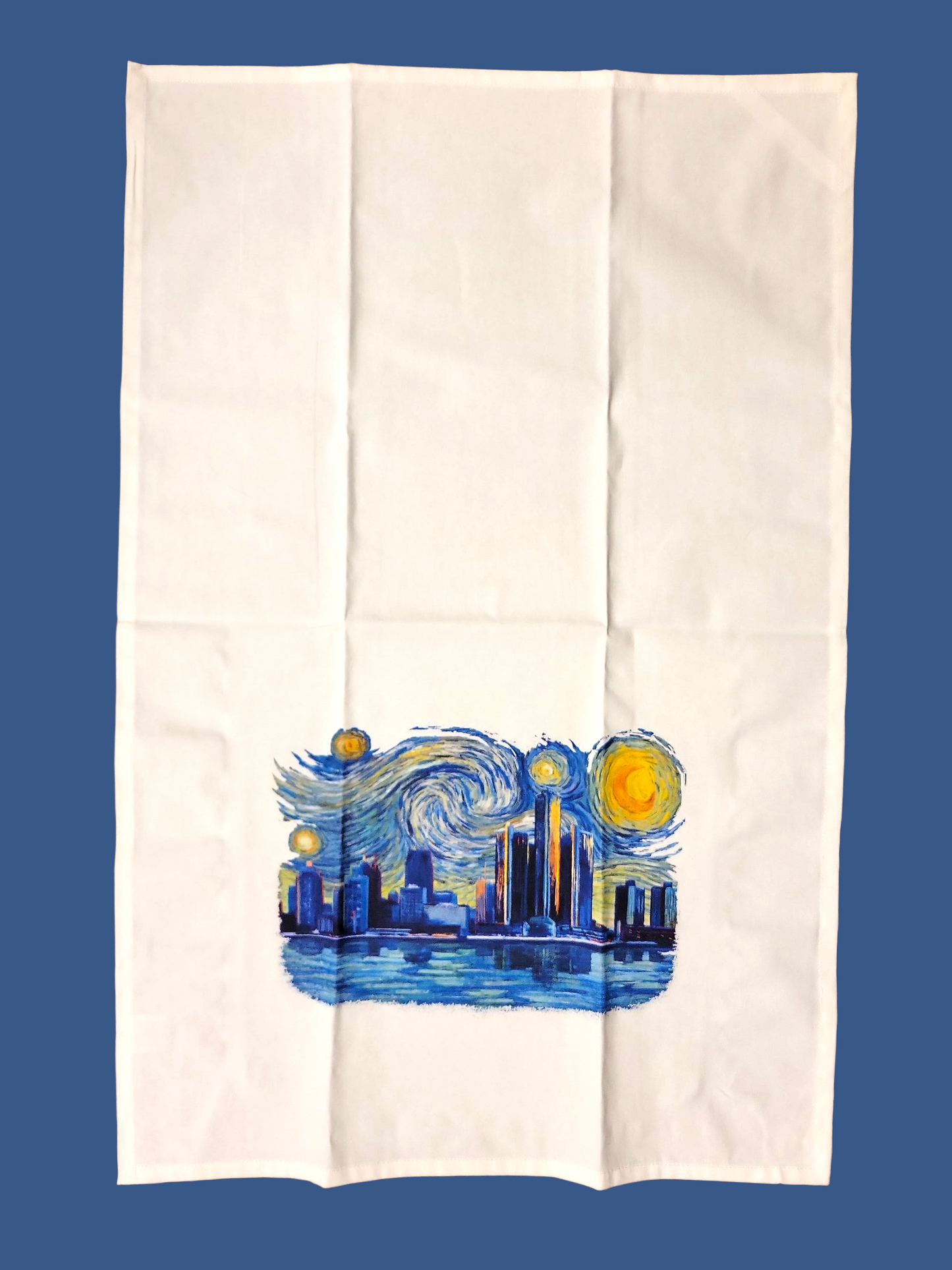 Detroit Starry Night Contour Dish Towel