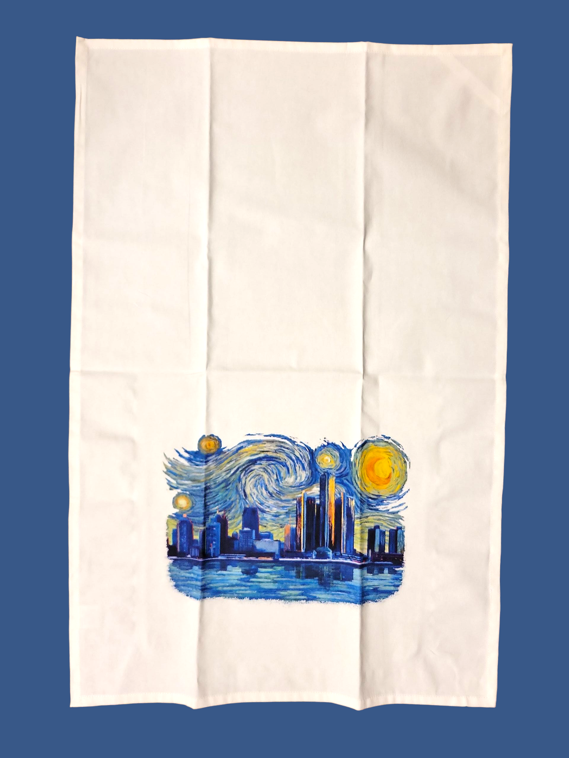 Detroit Starry Night Contour Dish Towel
