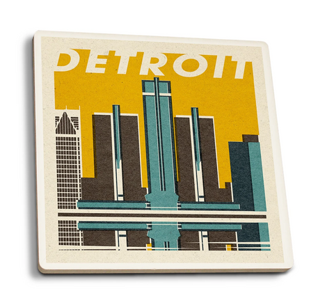 Detroit Woodblock Coaster