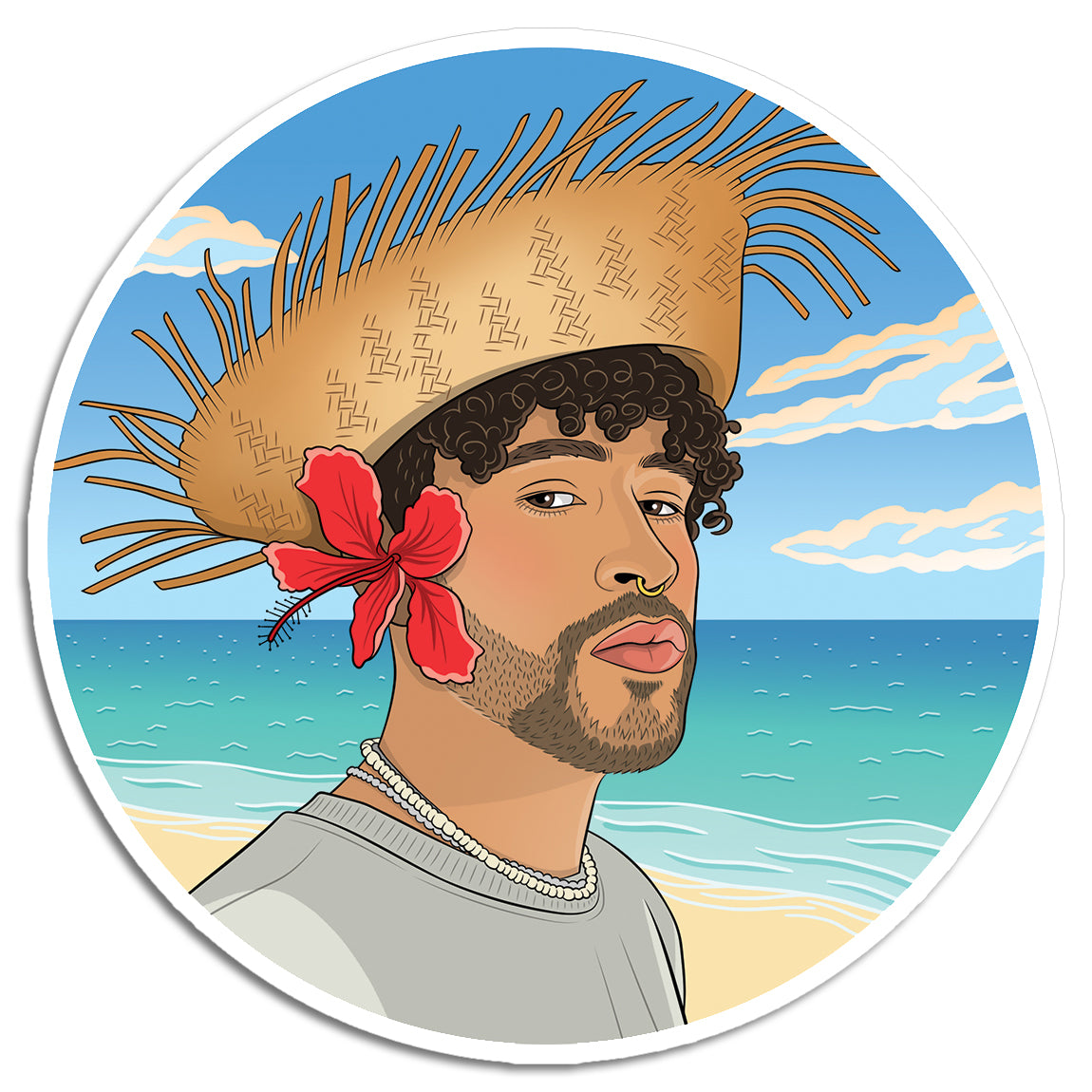 Bad Bunny Beach Sticker