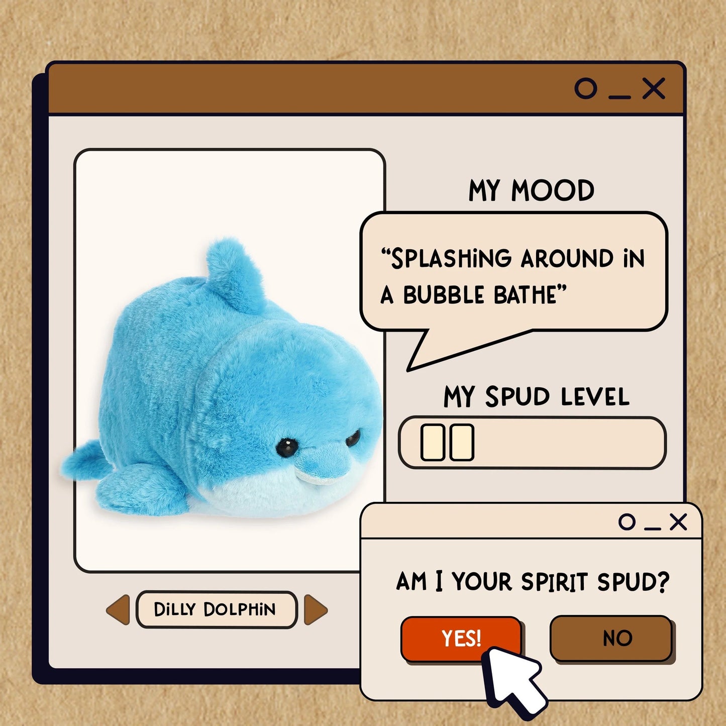 Dilly Dolphin Spudsters Plush 10"