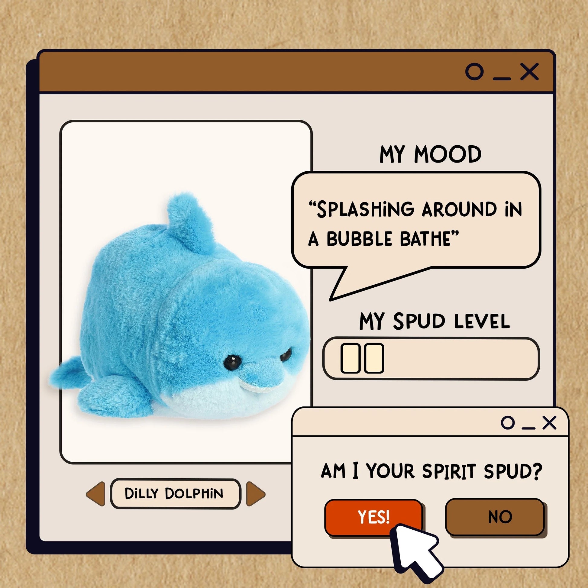 Dilly Dolphin Spudsters Plush 10"