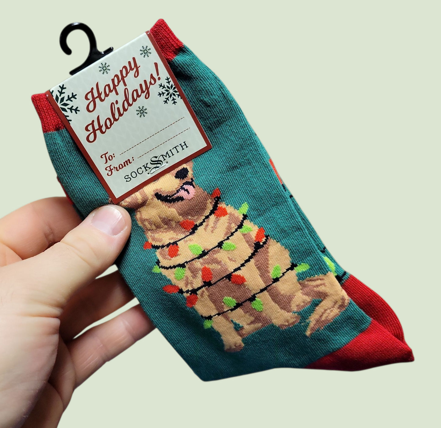 Dog Gone Lights Women's Crew Socks Green