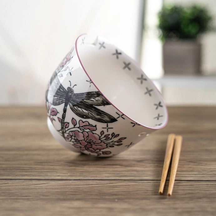 Dragonfly Bowl With Chopsticks