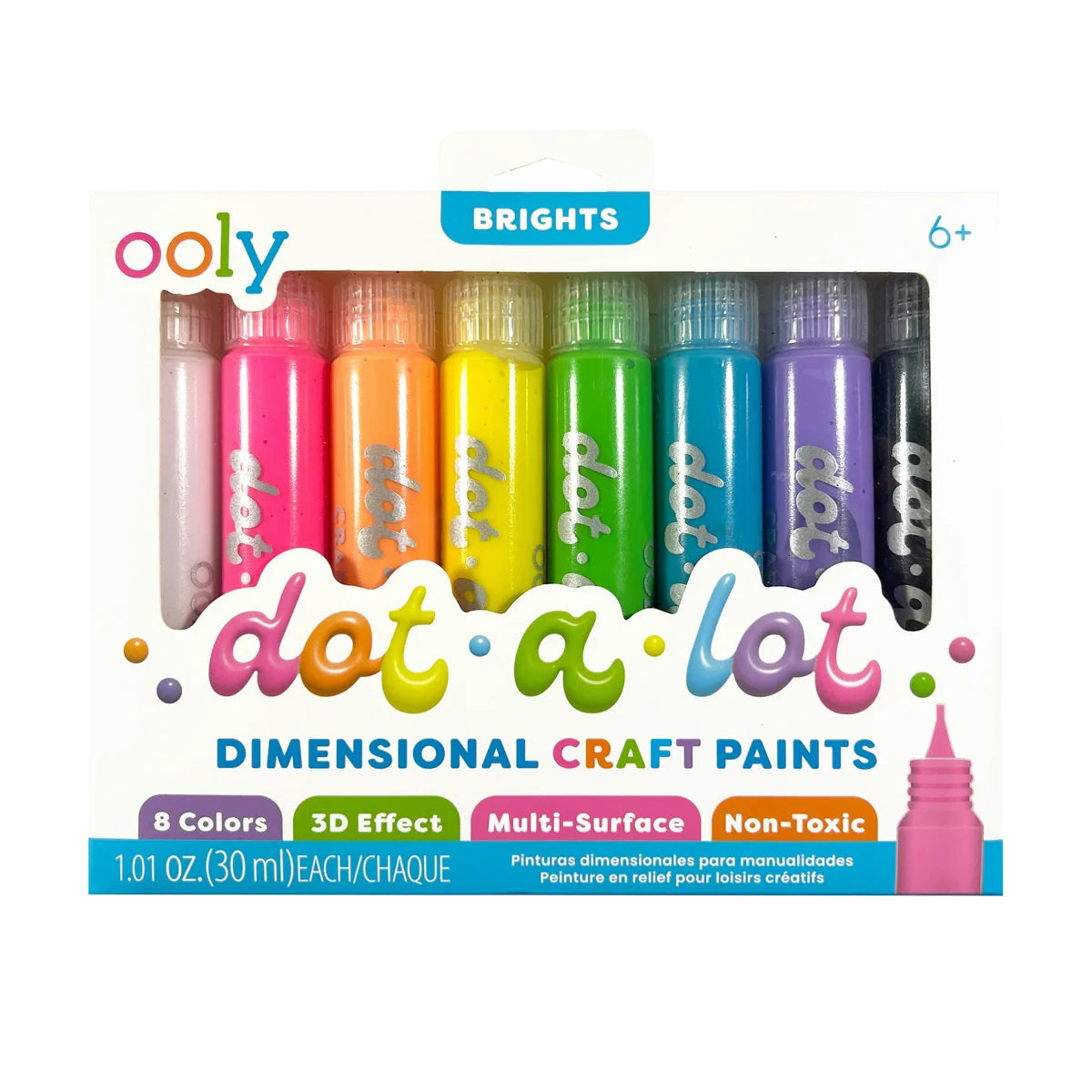 Dot A Lot 3 Dimensional Craft Paint Bright Set Of 8