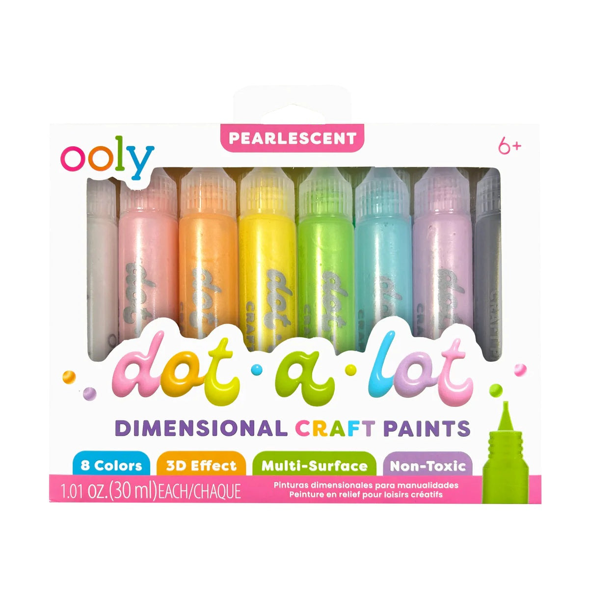 Dot A Lot 3 Dimensional Craft Paint Pearlescent Set Of 8