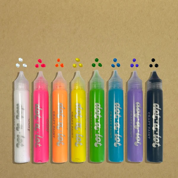 Dot A Lot 3 Dimensional Craft Paint Bright Set Of 8