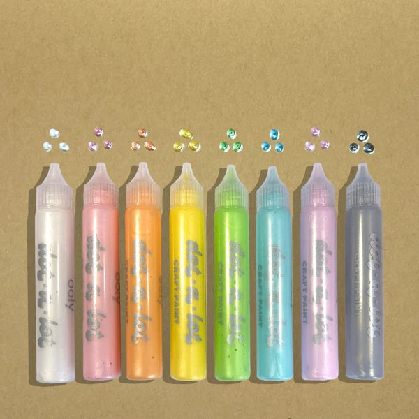 Dot A Lot 3 Dimensional Craft Paint Pearlescent Set Of 8