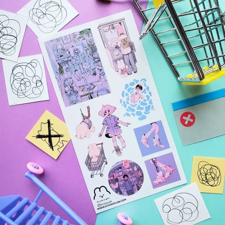 Dreamy Pastel World Sticker Sheet
