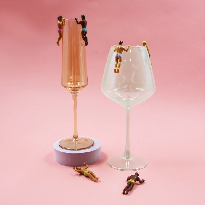 Bosom Buddies Cocktail/Wine Glass Markers, Small, Plastic Bosom Buddies Cocktail/Wine Glass Markers, Small, Plastic