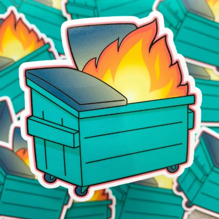 Dumpster Fire Die Cut Sticker
