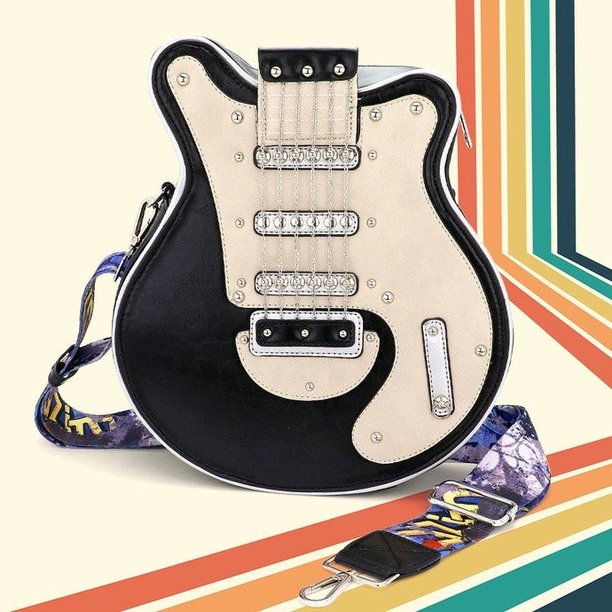 Electric Guitar Black Crossbody Bag