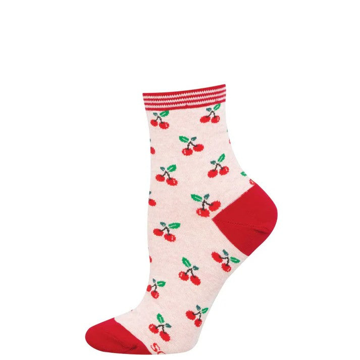 Everything Is Cherry Women's Mini Crew Socks Pink Heather