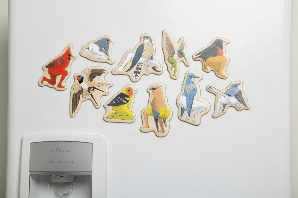 Extremely Accurate Birds Wooden Magnets Kit